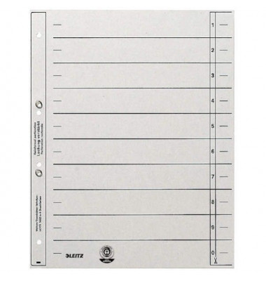 Trennblätter 1654 1654-00-85 A4 grau 200g Karton