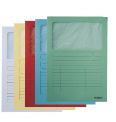 Sichtmappen 3950-00-99, A4 farbig sortiert Recyclingkarton 160g