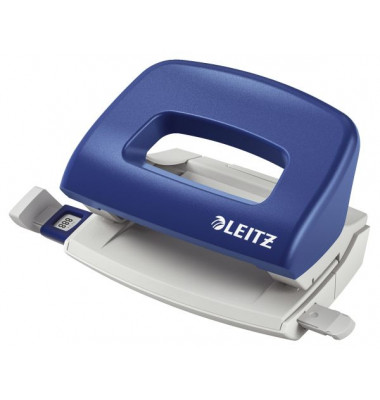 B&uuml;rolocher NeXXT Mini 5058-00-35, blau, bis 1mm 10 Blatt, mit Anschlagschiene