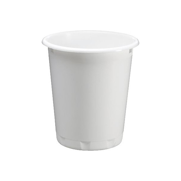 6 Stück Durable Papierkorb Basic 1701572010, 13 Liter, rund, weiß 7318081572013 Durable