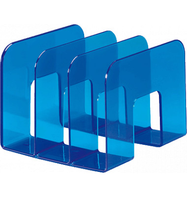Katalogsammler 1701395540 Trend 215x210x165mm blau-transparent Polystyrol 3 Fächer à 65mm