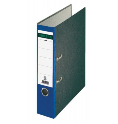 Ordner Standard 220122, A4 80mm breit Karton Wolkenmarmor blau