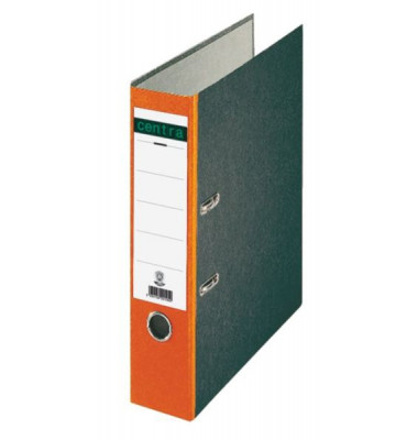 Ordner Standard 220126, A4 80mm breit Karton schwarz/orange