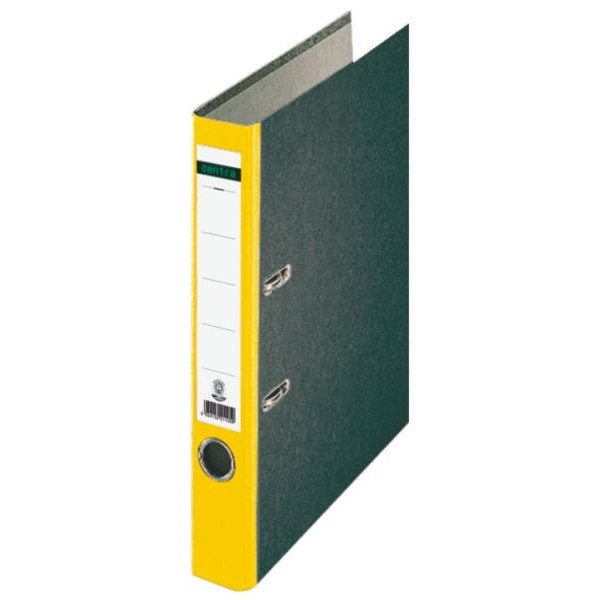 Centra 221120 Standard-Ordner (grauappe RC, mit Wolkenmarmor-Papier-Kaschierung, A4, 5,2 cm Rückenbreite) gelb