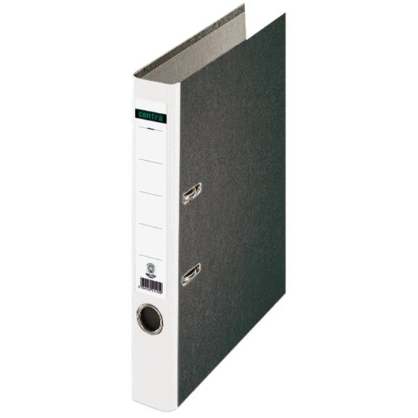 Centra 221121 Standard-Ordner (grauappe RC, mit Wolkenmarmor-Papier-Kaschierung, A4, 5,2 cm Rückenbreite) weiß
