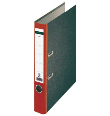 Ordner Standard 221123, A4 52mm schmal Karton schwarz/rot