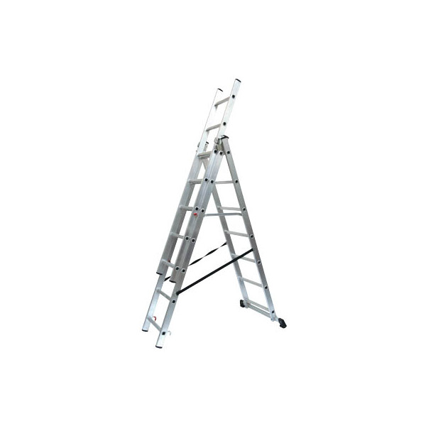 4260054775064 - Schiebeleiter 76079 3 x 7 Stufen silber Aluminium 4260054775064 SZ Metall