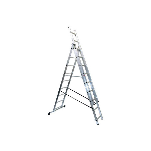 4260054775088 - Schiebeleiter 76099 3 x 9 Stufen silber Aluminium 4260054775088 SZ Metall