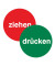 Türschild Drücken/Ziehen Ø 10cm für Glastüren 1 Folie beidseitig bedruckt