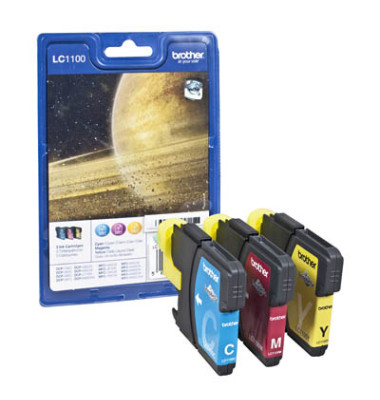 Druckerpatrone LC-1100 cyan / magenta / gelb 4x ca 325 Seiten Multipack