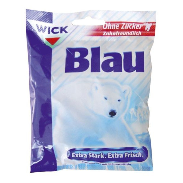 Wick Blau Halsbonbons ohne Zuck. 72g 5013965802522 Wick 60 Gramm