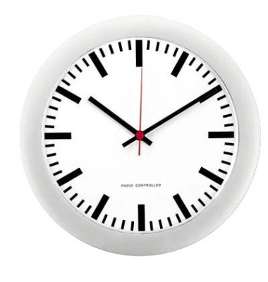 Funkwanduhr Bahnhofsdesign silber Ø 30cm Funkwanduhr Bahnhofsdesign silber Ø 30cm