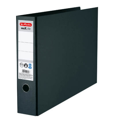 Ordner maX.file 10397073, A3 quer 75mm breit Karton Wolkenmarmor schwarz