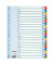 Kartonregister 100167, A bis Z, A4, 160 g/m², farbige Taben, 20-teilig