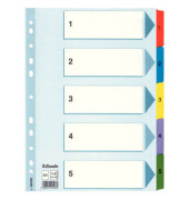 Kartonregister 100160 1-5 A4 160g farbige Taben 5-teilig