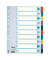 Kartonregister 100161, 1 bis 10, A4, 160 g/m², farbige Taben, 10-teilig