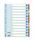 Kartonregister 100162, 1 bis 12, A4, 160 g/m², farbige Taben, 12-teilig
