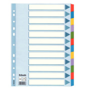 Kartonregister 100169, 12-teilig blanko, A4, 160 g/m&sup2;, farbige Taben, 12-teilig