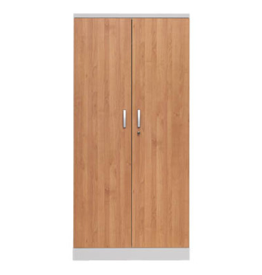 Aktenschrank 100109, Holz/Stahl abschließbar, 5 OH, 92 x 195 x 42 cm, erle/lichtgrau