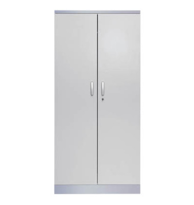 Aktenschrank 100123, abschlie&szlig;bar, 5 OH, lichtgrau/wei&szlig;aluminium, 92x195x42cm (BxHxT)