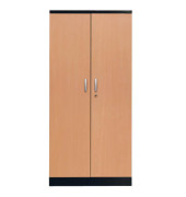 Aktenschrank 100125, Holz/Stahl abschließbar, 5 OH, 92 x 195 x 42 cm, buche/schwarz