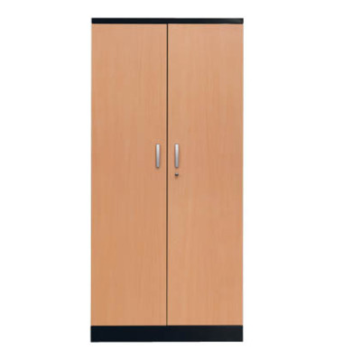 Aktenschrank 100125, Holz/Stahl abschließbar, 5 OH, 92 x 195 x 42 cm, buche/schwarz