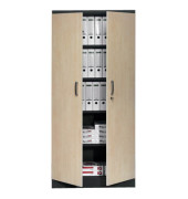 Aktenschrank 100130, abschlie&szlig;bar, 5 OH, ahorn/schwarz, 92x195x42cm (BxHxT)