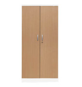 Aktenschrank 100113, Holz/Stahl abschließbar, 5 OH, 92 x 195 x 42 cm, buche/weiß