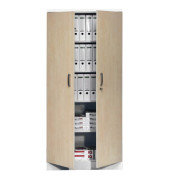 Aktenschrank 100118, abschlie&szlig;bar, 5 OH, ahorn/wei&szlig;, 92x195x42cm (BxHxT)