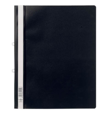 Schnellhefter 258001, A4+, schwarz, Kunststoff, Vorderdeckel transparent