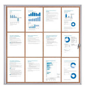 Schaukasten Economy XS Kork SCXSC12XA4, 12xA4, braun/silber, Kork, pinnbar