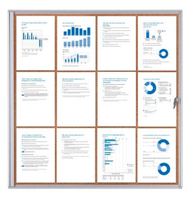 Schaukasten Economy XS Kork SCXSC12XA4, 12xA4, braun/silber, Kork, pinnbar