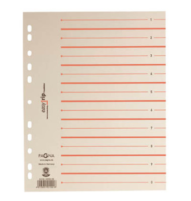 Trennblätter EasyRip A4 chamois/rot perforiert 225g 100 Blatt