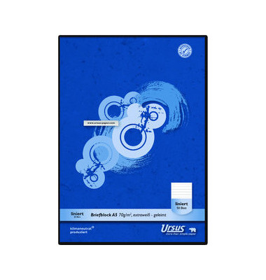 Briefblock 608741010 Style, Lineatur 9 / liniert, A5, 70g, blau, 50 Blatt