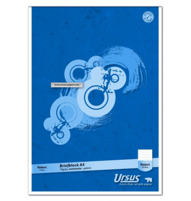 Briefblock 608742010, Lineatur 21 / liniert, A4, 70g, blau, 50 Blatt