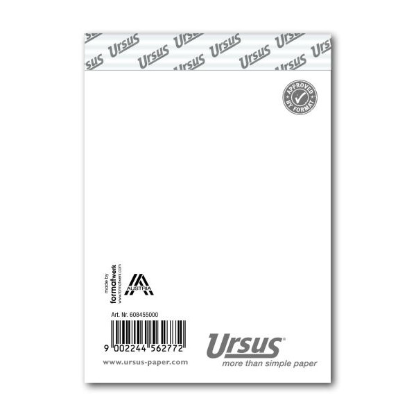 9002244562772 -  Notizblock 608455000 blanko A7 60g 48 Blatt 9002244562772 Ursus