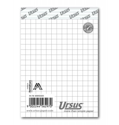 Notizblock 608455020, kariert, A7, 60g, 48 Blatt