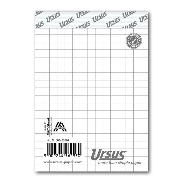 9002244562970 -  Notizblock 608455020 kariert A7 60g 48 Blatt 9002244562970 Ursus