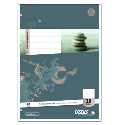 Schulblock 040450020 Style, Lineatur 20 / blanko, A4, 70g, 50 Blatt