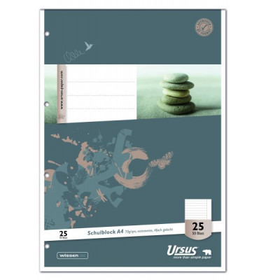 Schulblock 040450025 Style, Lineatur 25 / liniert mit weißem Rand, A4, 70g, 50 Blatt