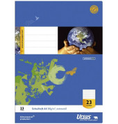 Schulheft 040416023, Lineatur 23 / Lineatur 23, A4, 80g, blau, 16 Blatt / 32 Seiten