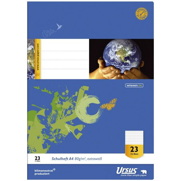 2 Stück Staufen Schulheft 040416023 Style, Lineatur 23 / kariert / keine, A4, 80g, blau, 16 Blatt / 32 Seiten 9002244551073 Staufen