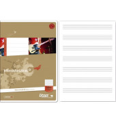 Notenheft 040408022 / 12 Zeilen und Hilfslinien, A4, 80g, sand, 8 Blatt / 16 Seiten