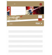 Notenheft 040508006 / 6 Zeilen ohne Hilfslinien, A5 quer, 80g, sand, 8 Blatt / 16 Seiten