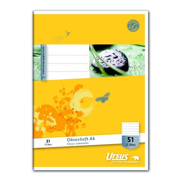 Staufen Oktavheft 040632051 Style, Lineatur 51 / liniert / keine, A6, 80g, gelb, 32 Blatt / 64 Seiten 9002244556177 Staufen