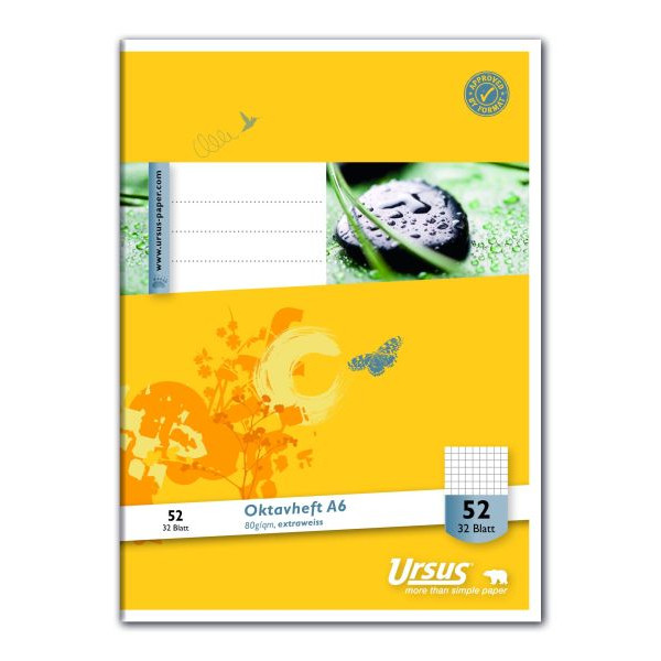 9002244556276 - Oktavheft 040632052 Lineatur 52   Lineatur 52   keine A6 80g gelb 32 Blatt   64 Seiten 9002244556276 Staufen