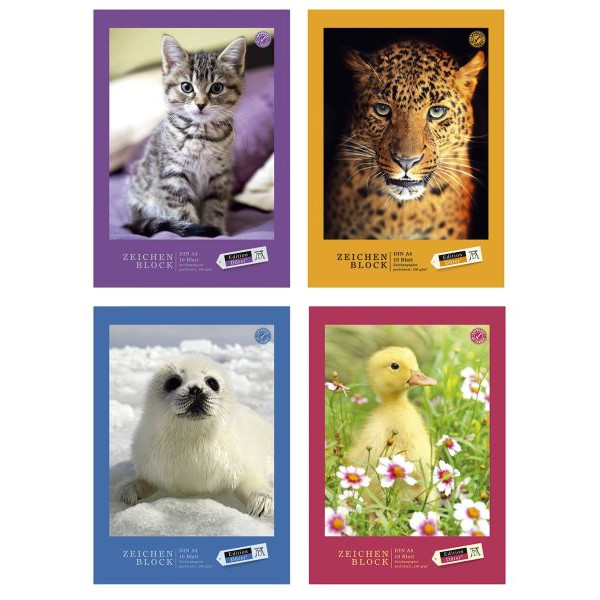 9002244559871 - 10 x Zeichenblock A4 100g qm perforiert weiß Block mit 10 Bla