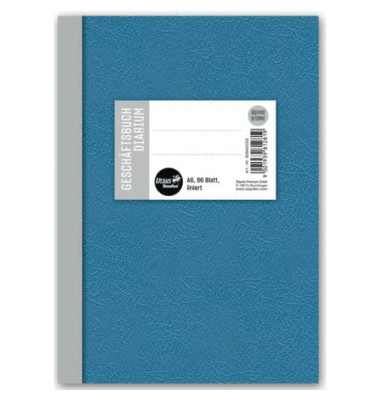 Geschäftsbuch 608401010 blau A6 liniert 70g 96 Blatt 192 Seiten