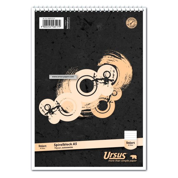 9002244565179 - Notizblock Basic A5 weiß liniert 40 Blatt ohne Rand 9002244565179 Ursus