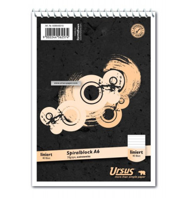 Notizblock 608640010, Muster, liniert, A6, 70g, grau, 40 Blatt